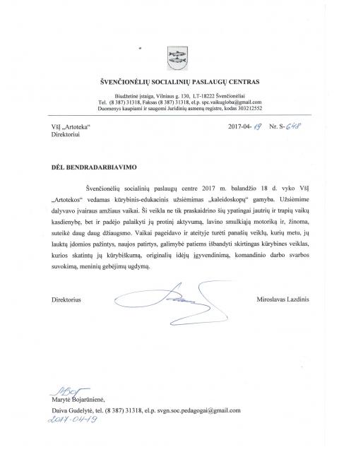 Svencionys atsiliepimas